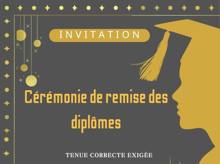 Lire la suite à propos de l’article La cérémonie de remise des diplômes aura lieu le 7 novembre 2024 de 18h à 21h