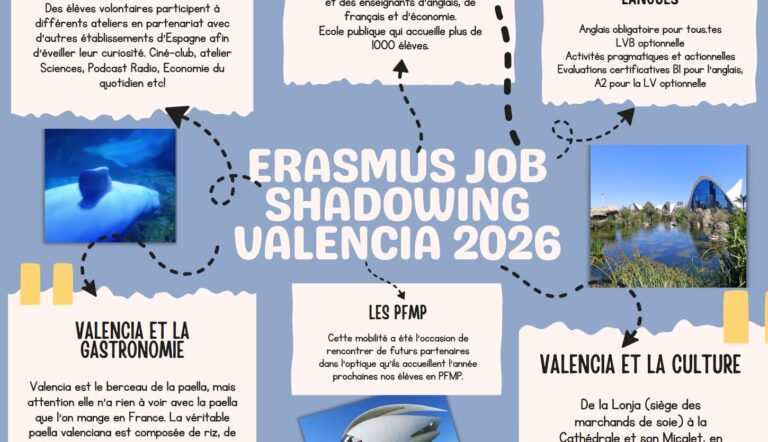 Lire la suite à propos de l’article Erasmus job shadowing Valencia 2026